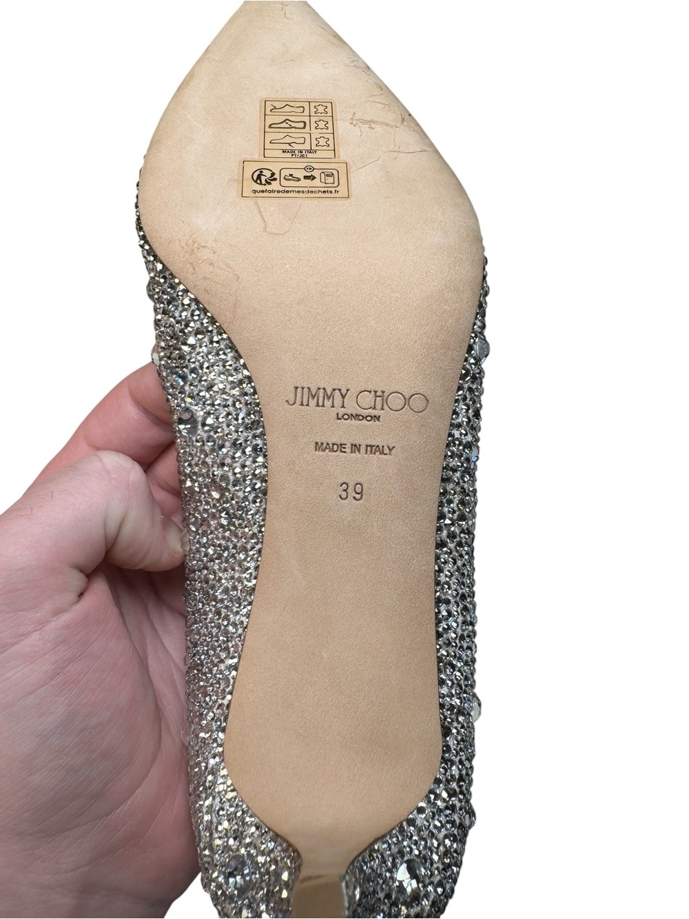 Jimmy Choo "Cinderella" Allure Crystal Covered Pointy Toe Pumps Heels 9 / 39 - Picture 14 of 16